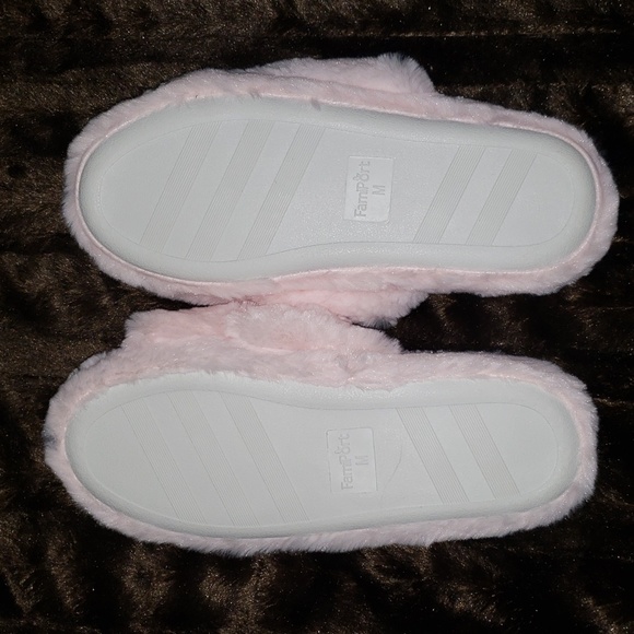 Cross Band Pink Fluffy Soft Slippers Medium - Picture 11 of 13